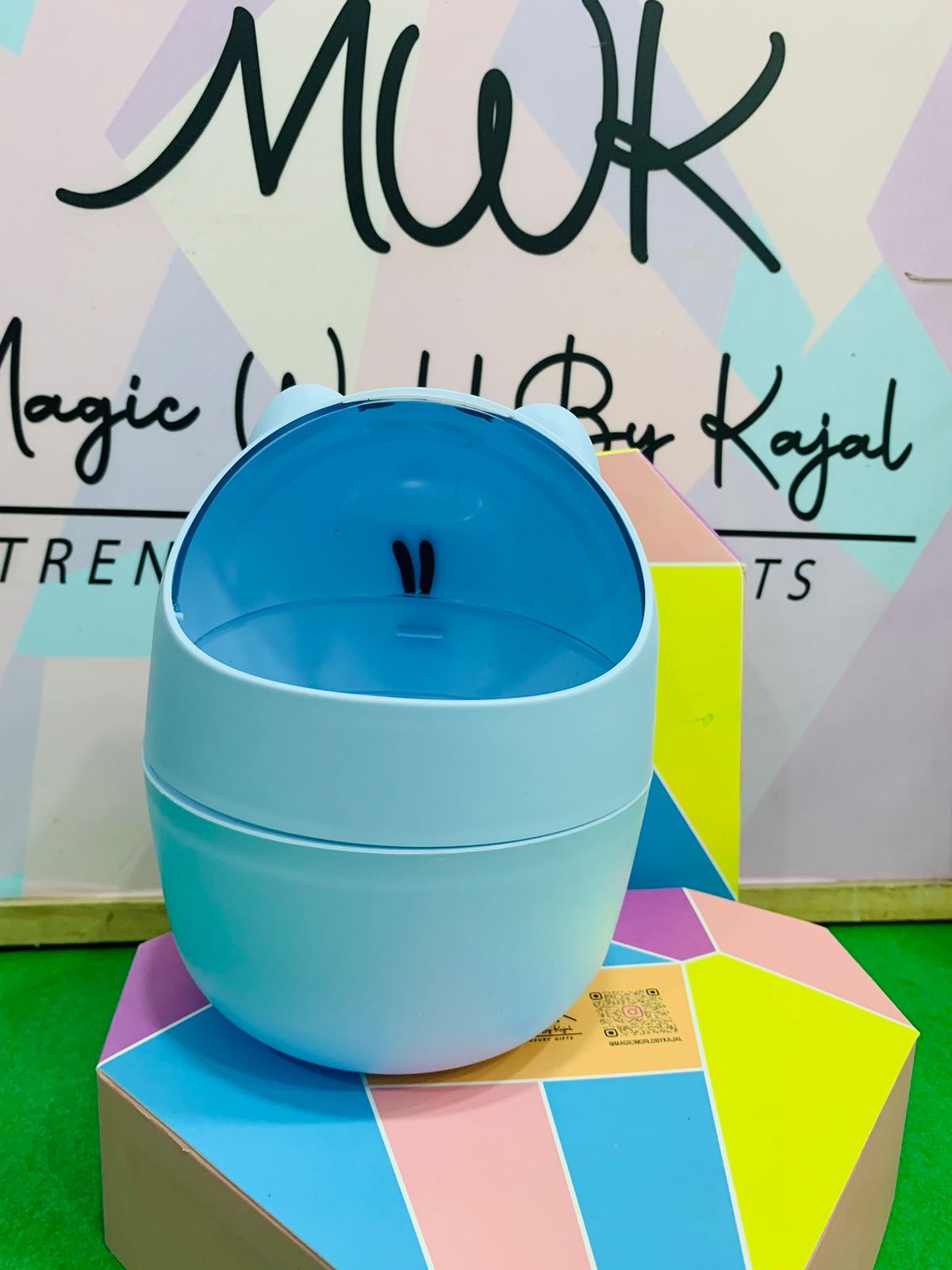 Blue Desk Dustbin/Storage Box