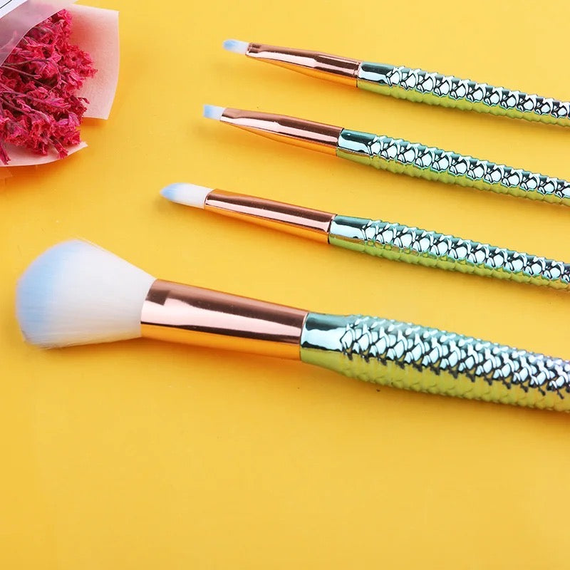 Mermaid Makeup Brush Set 4Pcs