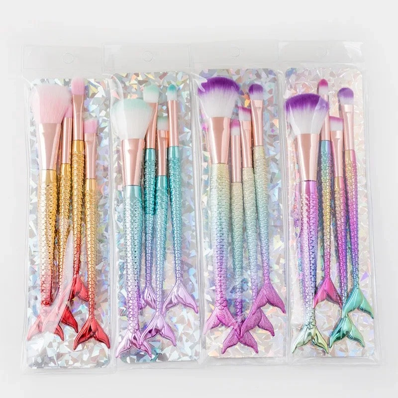 Mermaid Makeup Brush Set 4Pcs