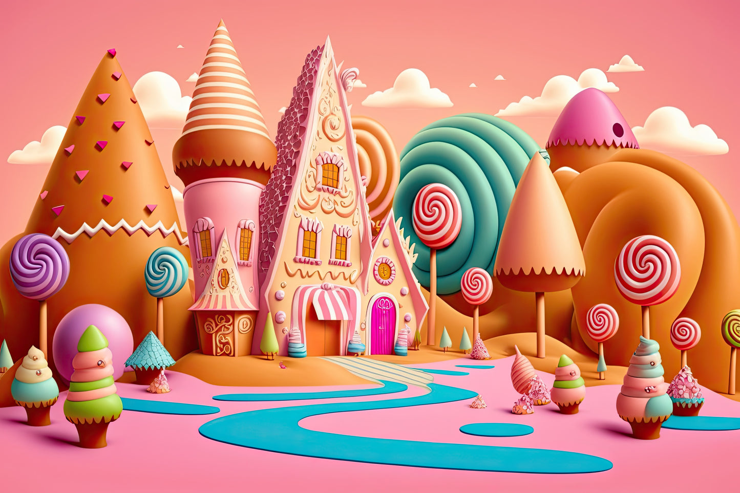 Candy Land Back Drop Banner