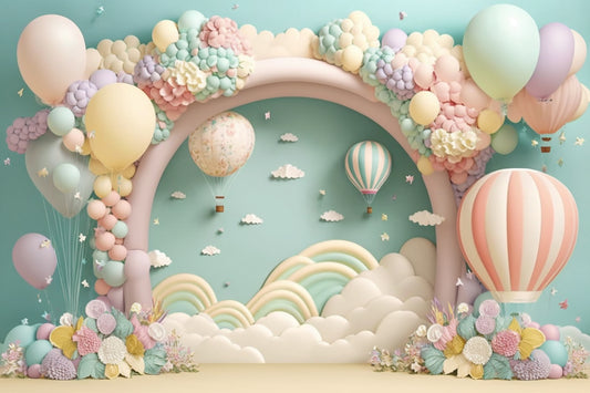 Hot Air Balloon Back Drop Banner