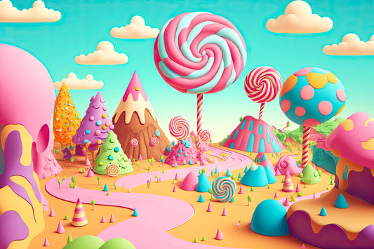 Lolipop Candy Land Back Drop Banner